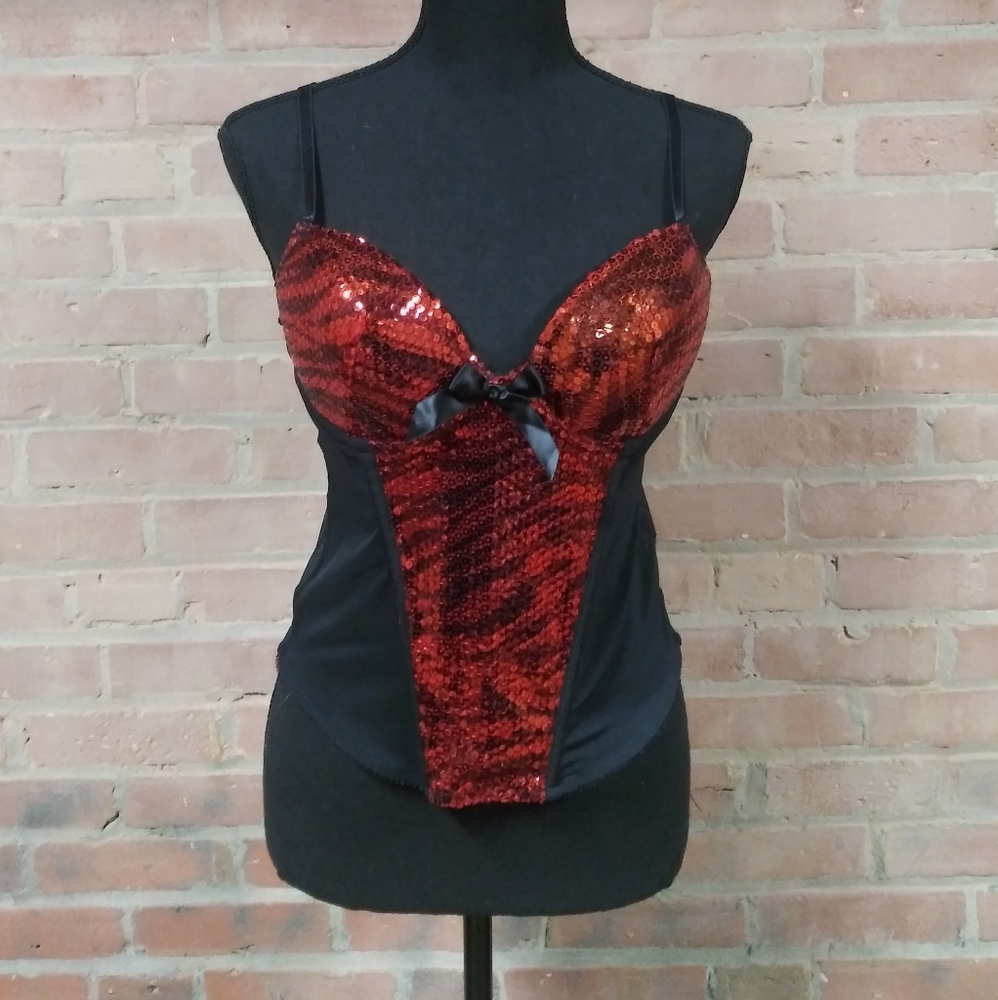 Passion Forever | SALE🎈 Sheer Sequin Animal Print Bustier